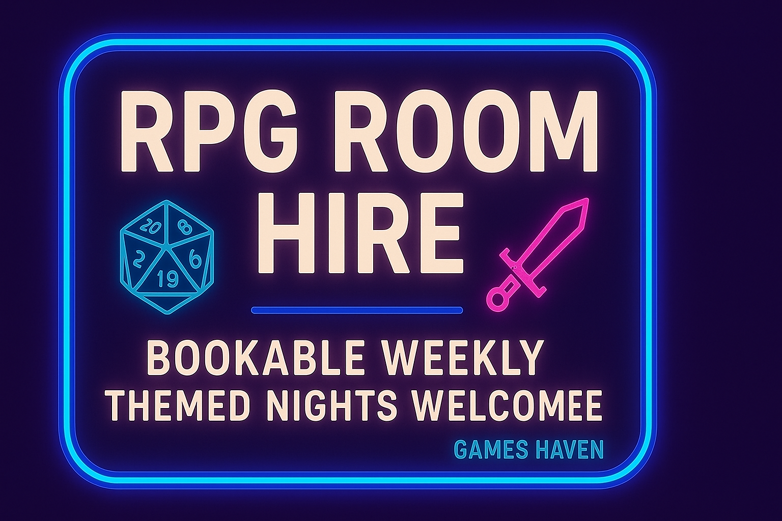 RPG ROOM Hire at Games Haven