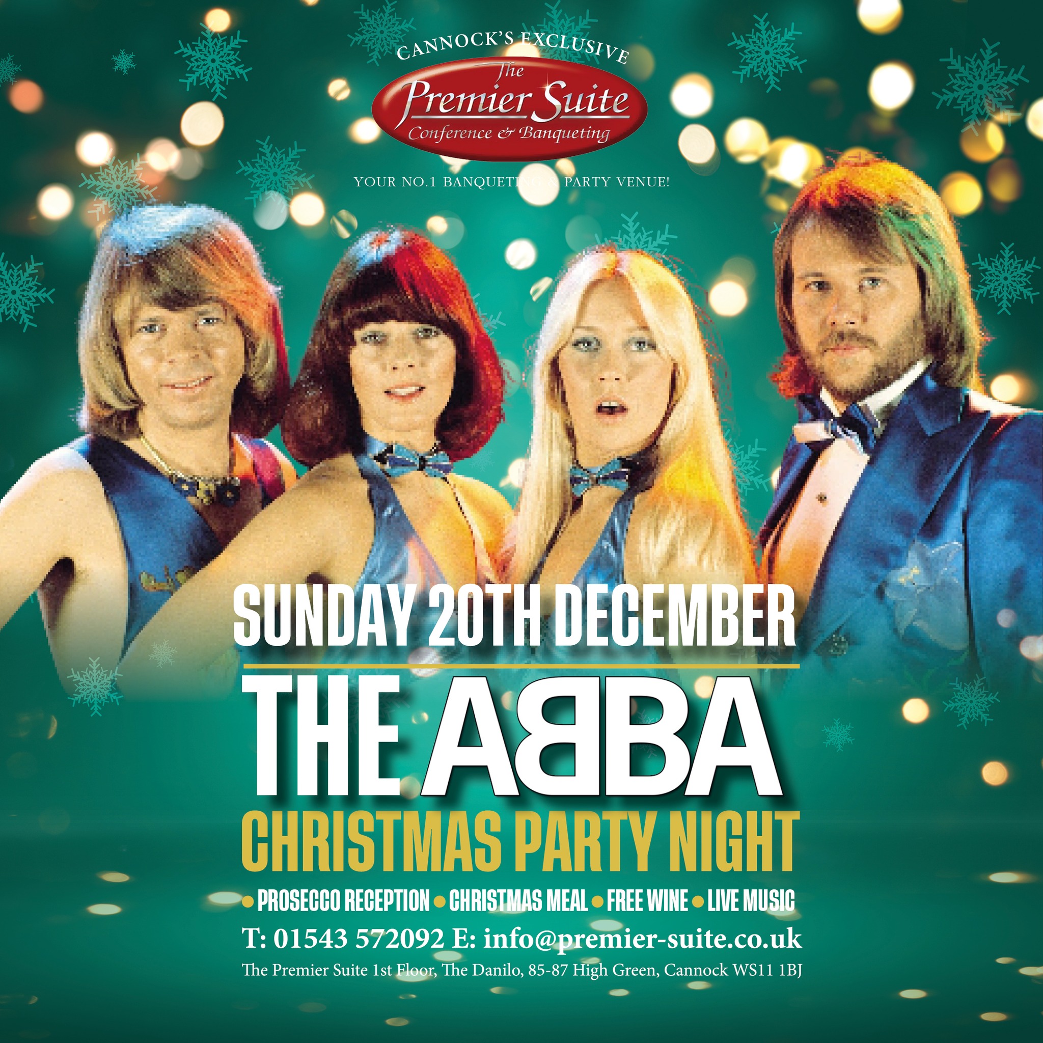 ✨ ABBA Christmas Party Night at The Premier Suite, Cannock