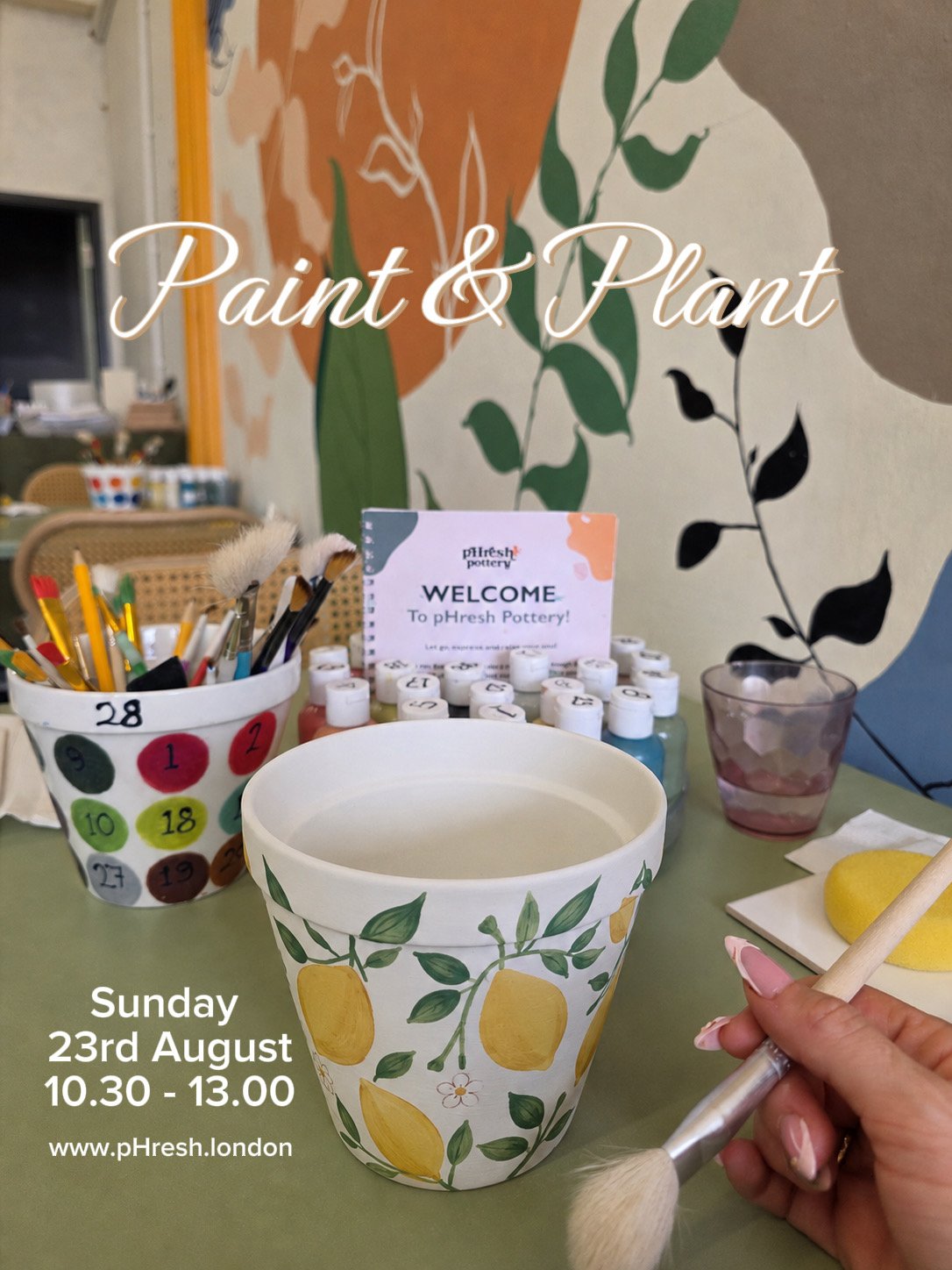 Paint & Plant at pHresh pottery 